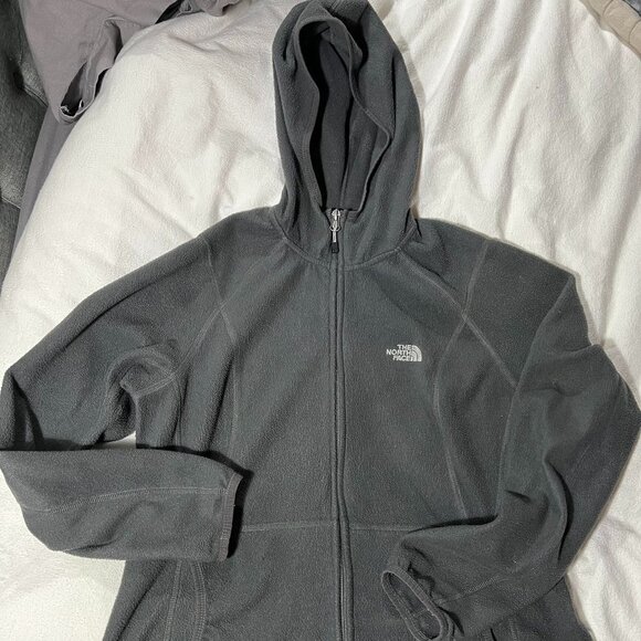 The North Face Jackets & Blazers - The North Face Womens Black Fleece Long Sleeve Full Zip Hooded Jacket Size L